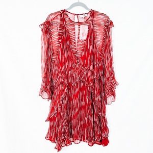 NWT IRO- Canyon Dress in Red and Ecru
